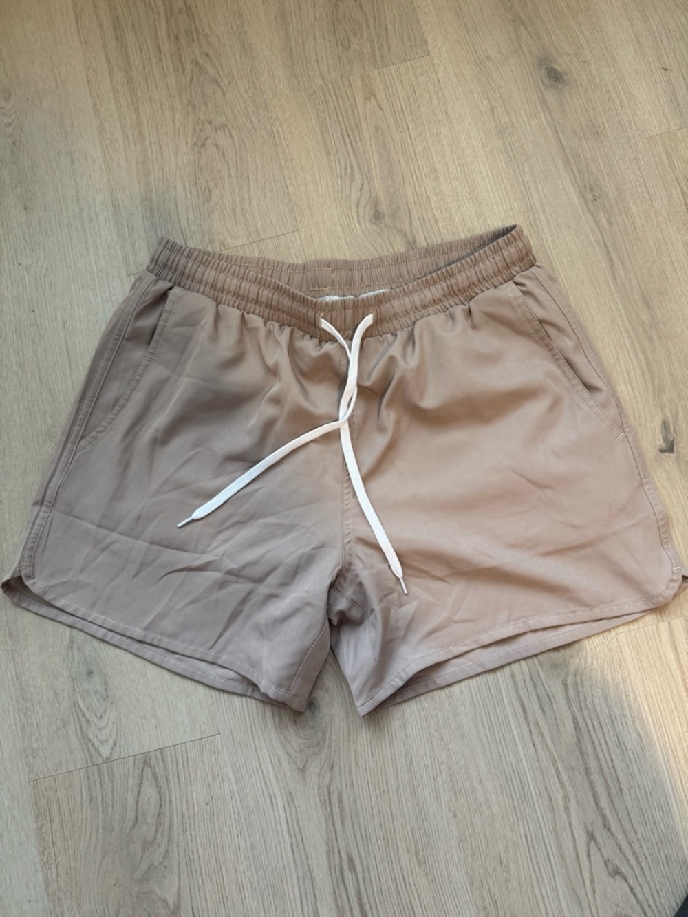 Kortni Jeane Taupe Drawstring Mens Shorts